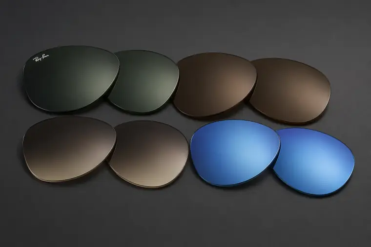 Colección de lentes Ray-Ban con distintos colores y tratamientos