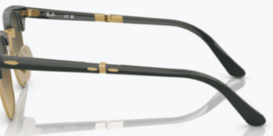 Patillas originales Ray-Ban RB2176 Clubmaster Folding, color 1368 · Verde sobre oro