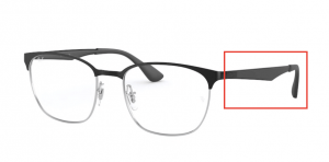 Patillas originales Ray-Ban RB6356 Vista, color 2861 · Superior negro sobre plata