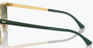 Patillas originales Ray-Ban RB3716 Clubmaster Metal, color 9255 · Verde sobre oro