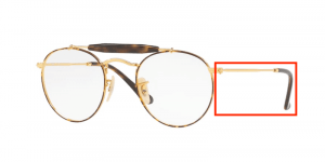 Patillas originales Ray-Ban RB3747V Vista, color 2945 · Oro sobre superior habana