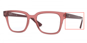 Patillas originales Ray-Ban RB4323V Vista, color 5942 · Transparente rojo claro