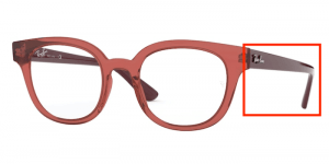 Patillas originales Ray-Ban RB4324V Vista, color 5942 · Transparente rojo claro