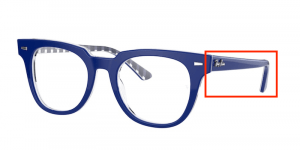 Patillas originales Ray-Ban RB5377 Vista METEOR, color 8090 · Azul sobre vichy azul/blanco