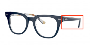 Patillas originales Ray-Ban RB5377 Vista METEOR, color 8091 · Azul sobre stripes naranja/azul