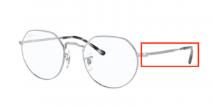 Patillas originales Ray-Ban RB6465 Vista JACK, color 2501 · Plata