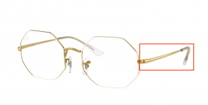 Patillas originales Ray-Ban RB1972V Vista, color 3104 · Blanco sobre legend oro
