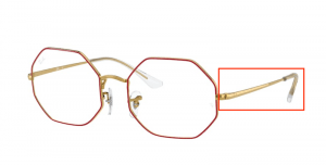 Patillas originales Ray-Ban RB1972V Vista, color 3106 · Rojo sobre legend oro
