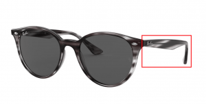 Patillas originales Ray-Ban RB4305, color 6430 · Rayado gris habana