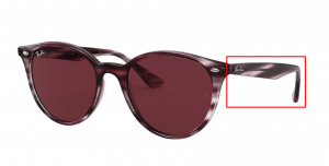 Patillas originales Ray-Ban RB4305, color 6431 · Rayado bordeaux habana