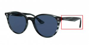Patillas originales Ray-Ban RB4305, color 6432 · Stripped azul habana