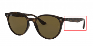 Patillas originales Ray-Ban RB4305, color 710 · Habana claro