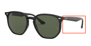 Patillas originales Ray-Ban RB4306, color 601 · Negro