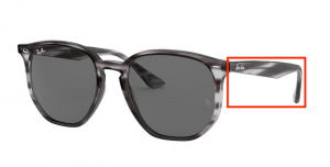 Patillas originales Ray-Ban RB4306, color 6430 · Rayado gris habana
