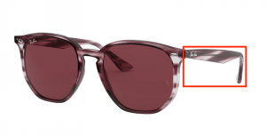 Patillas originales Ray-Ban RB4306, color 6431 · Rayado bordeaux habana