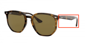 Patillas originales Ray-Ban RB4306, color 710 · Habana claro