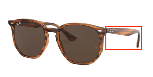 Patillas originales Ray-Ban RB4306, color 820 · Stripped rojo habana