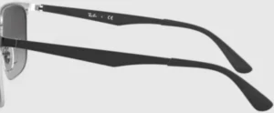 Patillas originales Ray-Ban RB3569, color 9004 · Plata superior negro