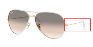 Patillas originales Ray-Ban RB3025JM Aviator Full Color, color 146 · Oro brillo