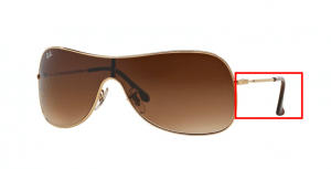 Patillas originales Ray-Ban RB3529, color 001/13 · Arista marrón