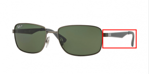 Patillas originales Ray-Ban RB3529, color 029/9A · Mate gunmetal verde oscuro polarizado