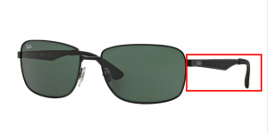 Patillas originales Ray-Ban RB3529, color 006 · Negro mate