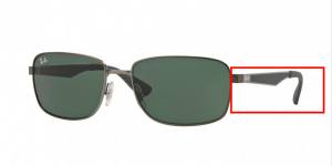 Patillas originales Ray-Ban RB3529, color 029/71 · Mate gunmetal verde oscuro