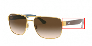 Patillas originales Ray-Ban RB3530, color 001/13 · Arista marrón