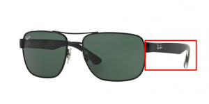 Patillas originales Ray-Ban RB3530, color 002 · Negro