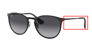 Patillas originales Ray-Ban RB3539 Erika Metal, color 002 · Negro