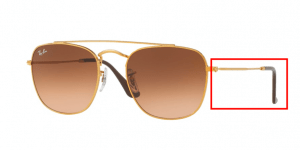 Patillas originales Ray-Ban RB3557, color 9001A5 · Brillo claro bronce