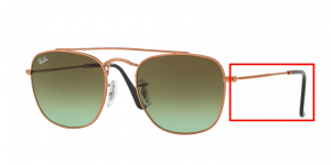 Patillas originales Ray-Ban RB3557, color 9002A6 · Brillo medium bronce