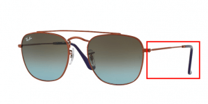 Patillas originales Ray-Ban RB3557, color 9003 · Brillo oscuro bronce