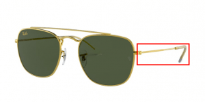 Patillas originales Ray-Ban RB3557, color 9196 · Legend oro