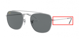 Patillas originales Ray-Ban RB3557, color 9198 · Plata