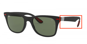 Patillas originales Ray-Ban RB4195M Ferrari, color F602 · Ferrari negro mate