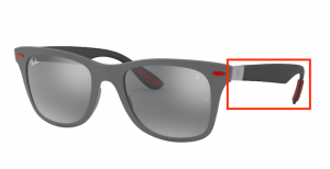 Patillas originales Ray-Ban RB4195M Ferrari, color F605 · Gris mate