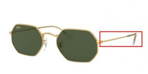 Patillas originales Ray-Ban RB3556 Octagonal, color 9196 · Legend oro