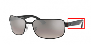 Patillas originales Ray-Ban RB3566CH, color 002 · Negro