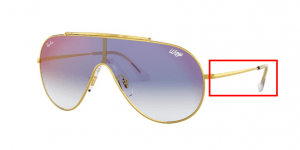 Patillas originales Ray-Ban RB3597 Wings, color 001/X0 · Arista transparente