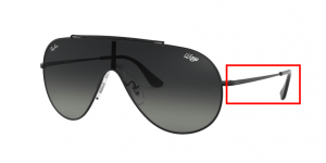 Patillas originales Ray-Ban RB3597 Wings, color 002 · Negro