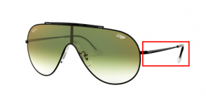 Patillas originales Ray-Ban RB3597 Wings, color 002/W0 · Negro
