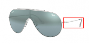 Patillas originales Ray-Ban RB3597 Wings, color 003 · Plata