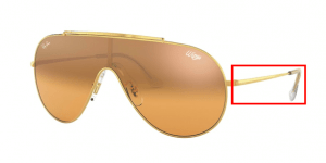 Patillas originales Ray-Ban RB3597 Wings, color 9050 · Oro