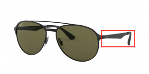 Patillas originales Ray-Ban RB3606, color 186 · Negro/negro mate
