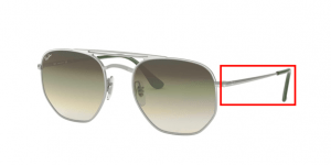 Patillas originales Ray-Ban RB3609, color 91420R · Demi gloss plata verde
