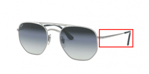Patillas originales Ray-Ban RB3609, color 91420S · Demi gloss plata azul