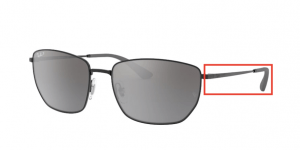 Patillas originales Ray-Ban RB3653, color 002/82 · Negro plata