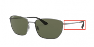 Patillas originales Ray-Ban RB3653, color 004/87 · Gunmetal