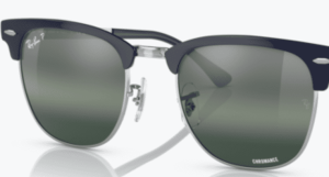 Lentes originales Ray-Ban RB3716 Clubmaster Metal, color G6 · Polarizado transparente degradado azul oscuro